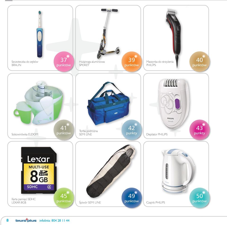 podróżna SEMI LINE 42 Depilator PHILIPS 43 Karta pamięci SDHC