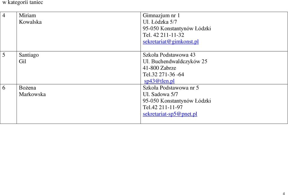 pl Szkoła Podstawowa 43 Ul. Buchendwaldczyków 25 41-800 Zabrze Tel.32 271-36 -64 sp43@tlen.