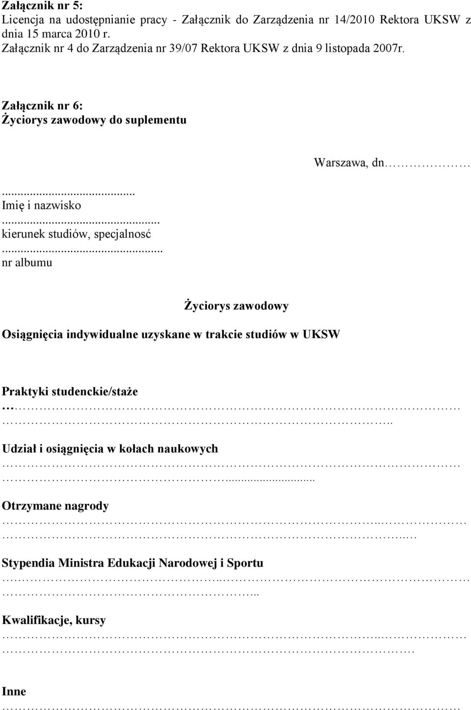 .. kierunek studiów, specjalnosć.