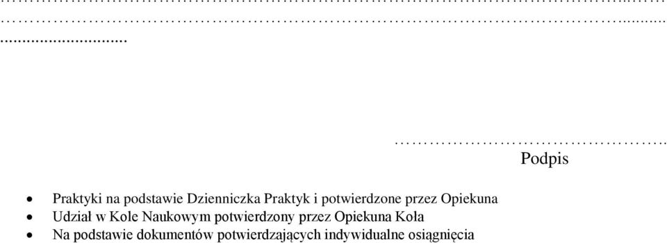 Naukowym potwierdzony przez Opiekuna Koła Na