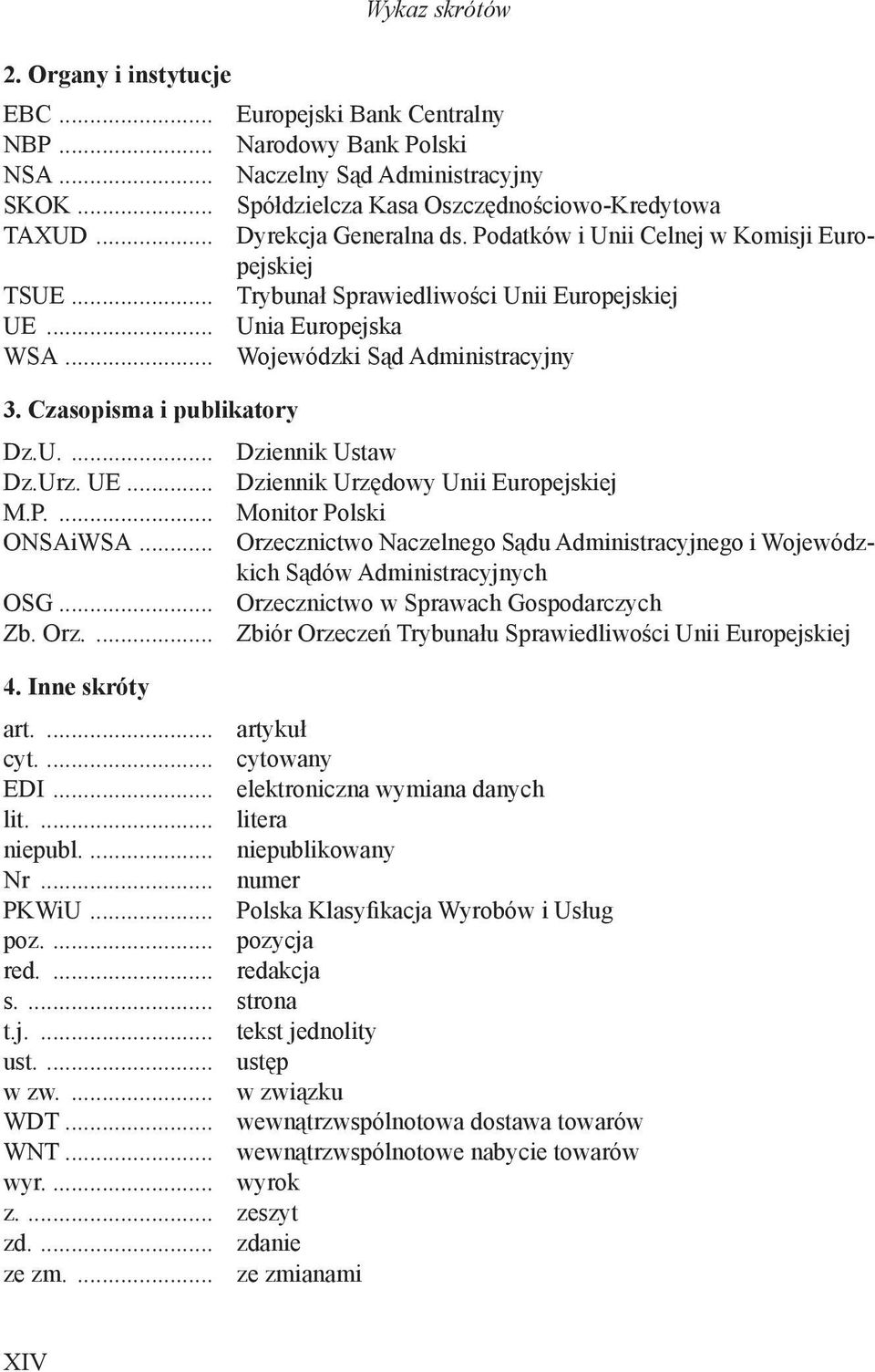Czasopisma i publikatory Dz.U.... Dziennik Ustaw Dz.Urz. UE... Dziennik Urzędowy Unii Europejskiej M.P.... Monitor Polski ONSAiWSA.