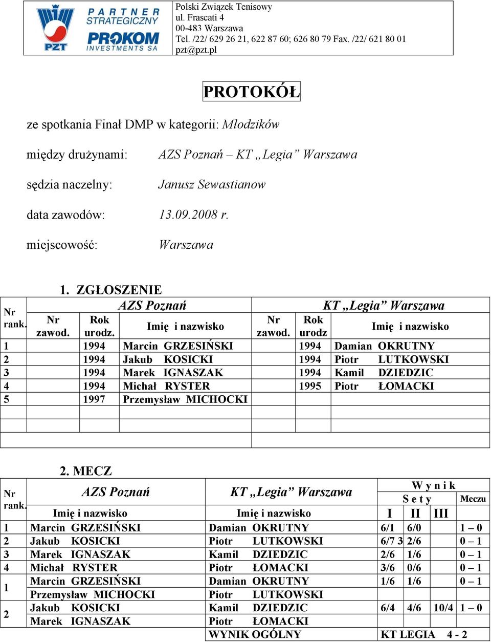 ŁOMACKI 5 997 Przemysław MICHOCKI rank.