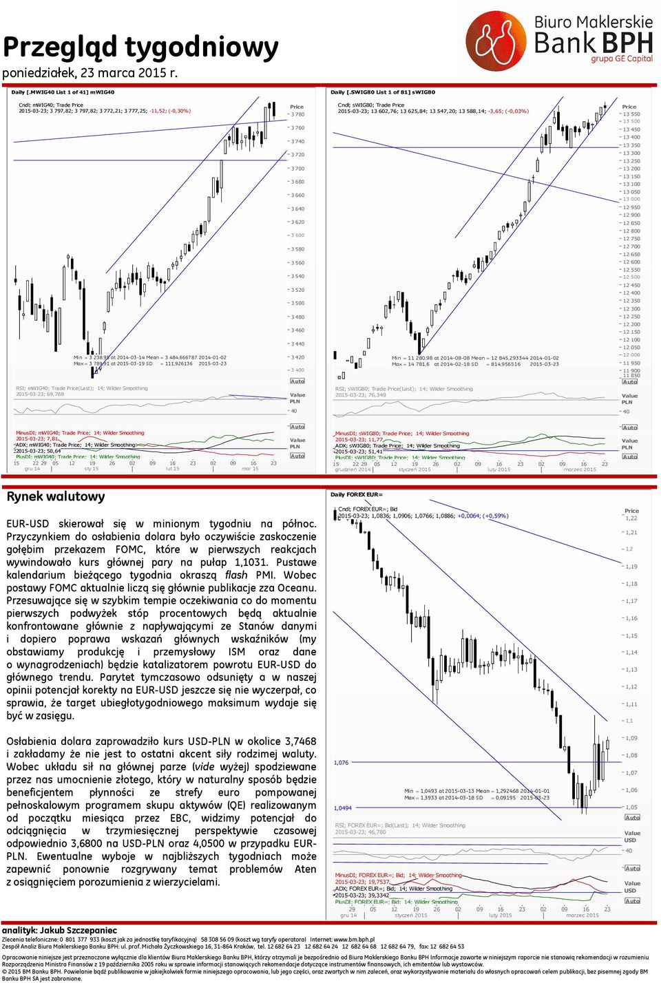 14-03-14 Mean = 3 484,666787 14-01-02 34 Max = 3 789,91 at 15-03-19 SD = 111,926136 15-03-23 3 0 RSI; mwig; Trade (Last); 14; Wilder Smoothing 15-03-23; 69,788 SWIG80 List 1 of 81] swig80 Cndl;