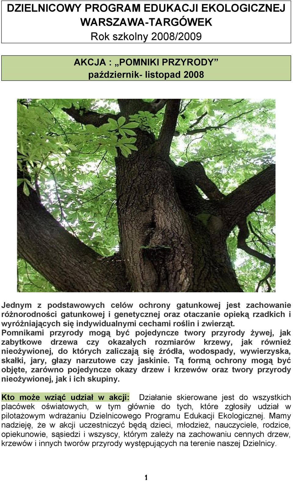 Pomnikami przyrody mogą być pojedyncze twory przyrody żywej, jak zabytkowe drzewa czy okazałych rozmiarów krzewy, jak również nieożywionej, do których zaliczają się źródła, wodospady, wywierzyska,