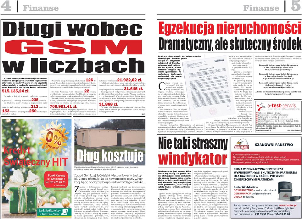 Do osób, u których występuje zadłużeie czyszowe 235 w graicach 2-3 miesięcy, wystosowao upomień.