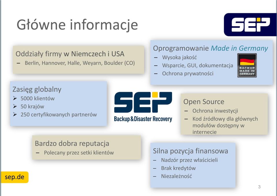 certyfikowanych partnerów Open Source Ochrona inwestycji Kod źródłowy dla głównych modułów dostępny w internecie Bardzo