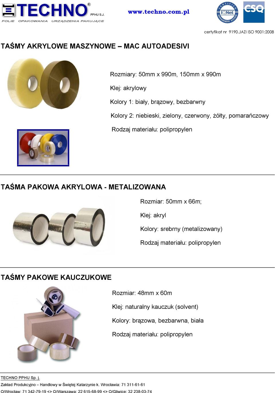 czerwony, żółty, pomarańczowy TAŚMA PAKOWA AKRYLOWA - METALIZOWANA Rozmiar: 50mm x