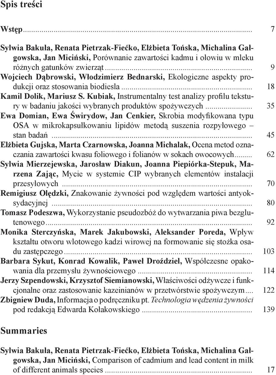 Kubiak, Instrumentalny test analizy profilu tekstury w badaniu jakości wybranych produktów spożywczych.