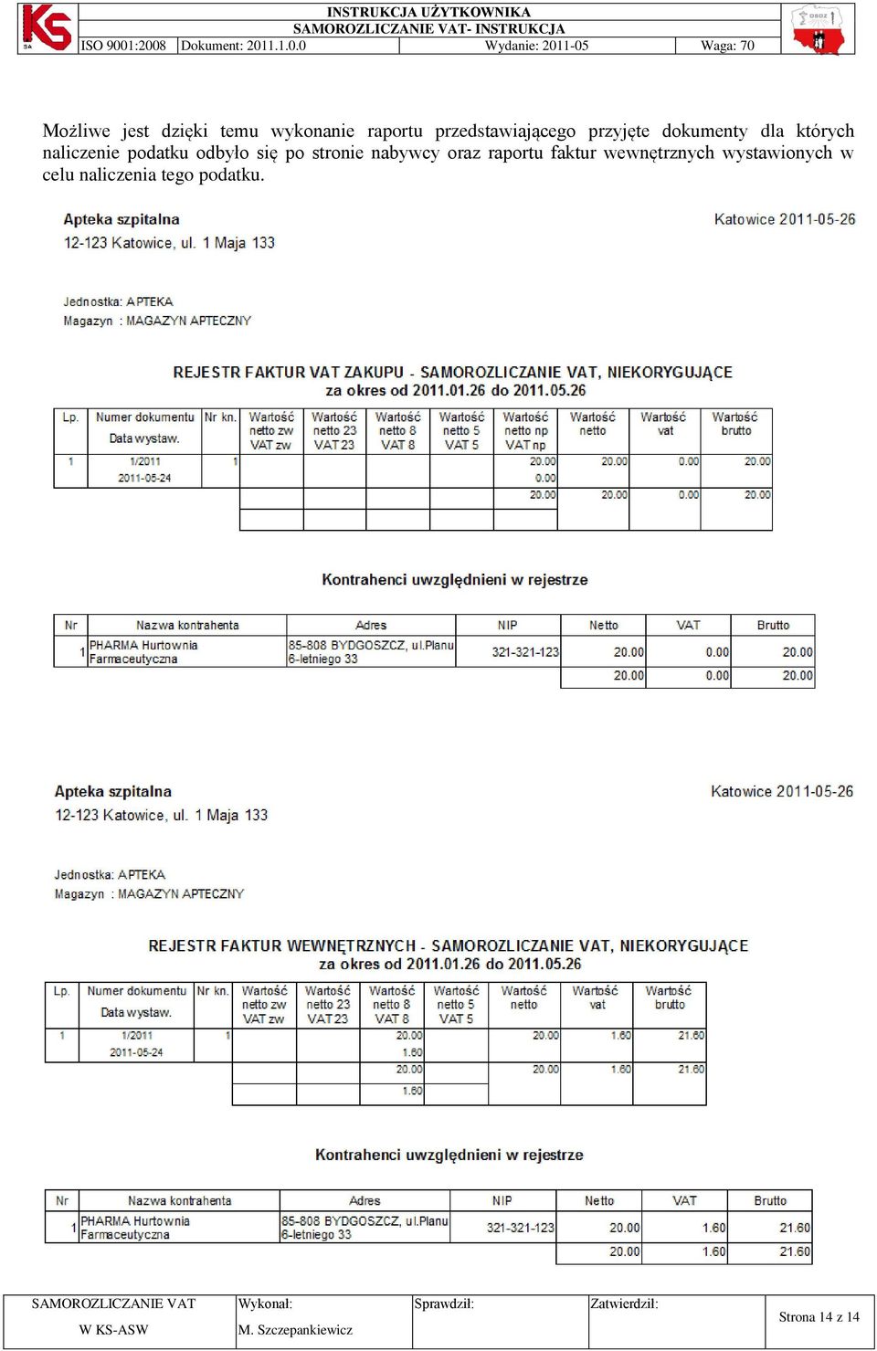 podatku odbyło się po stronie nabywcy oraz raportu faktur