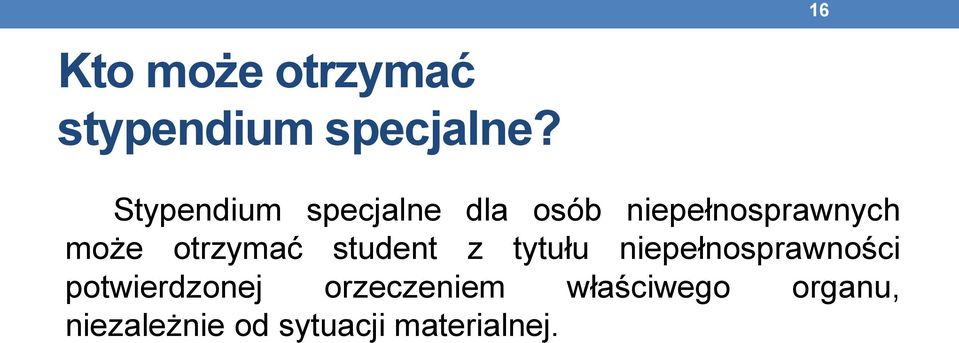 otrzymać student z tytułu niepełnosprawności