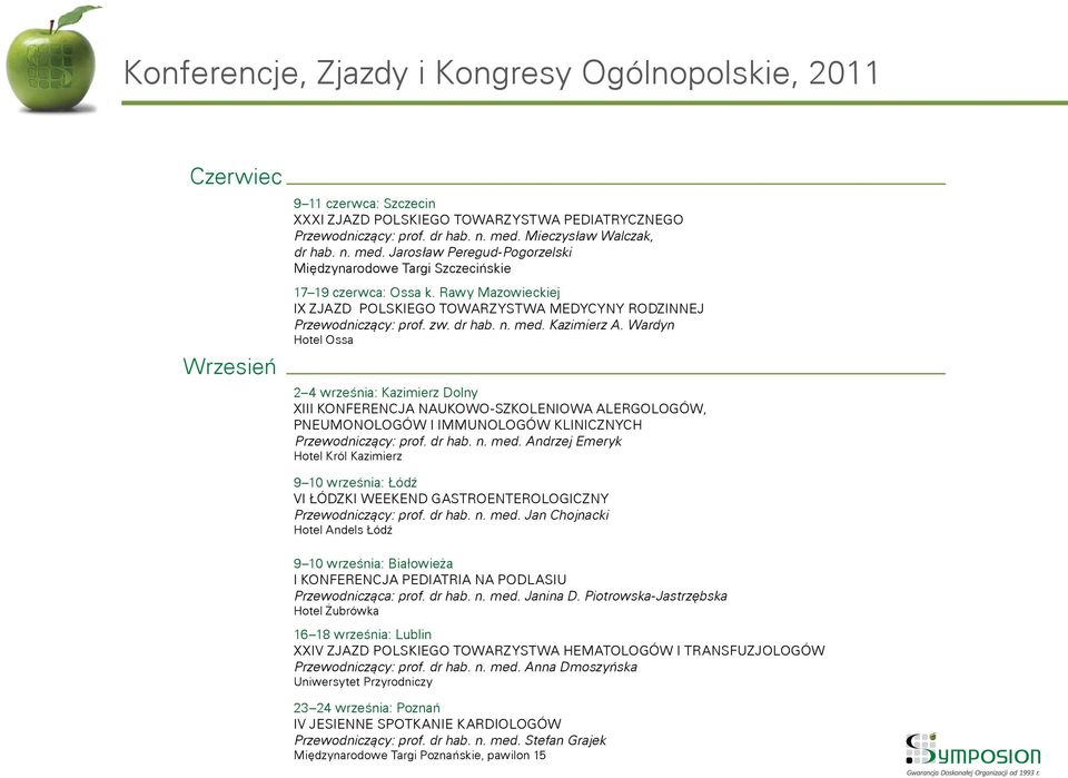 Rawy Mazowieckiej IX ZJAZD POLSKIEGO TOWARZYSTWA MEDYCYNY RODZINNEJ Przewodniczący: prof. zw. dr hab. n. med. Kazimierz A.