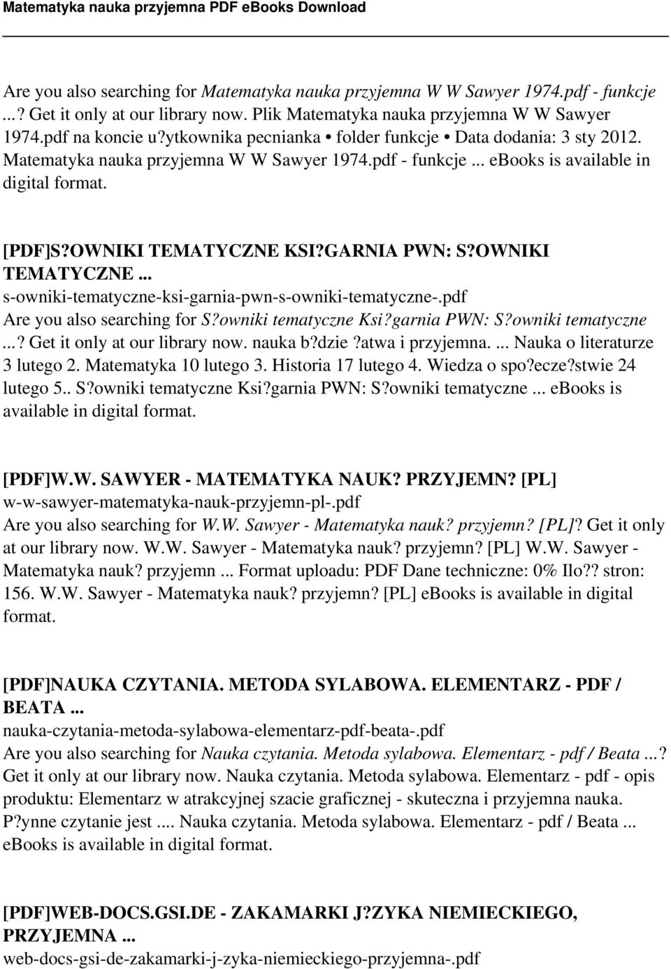 GARNIA PWN: S?OWNIKI TEMATYCZNE... s-owniki-tematyczne-ksi-garnia-pwn-s-owniki-tematyczne-.pdf Are you also searching for S?owniki tematyczne Ksi?garnia PWN: S?owniki tematyczne...? Get it only at our library now.