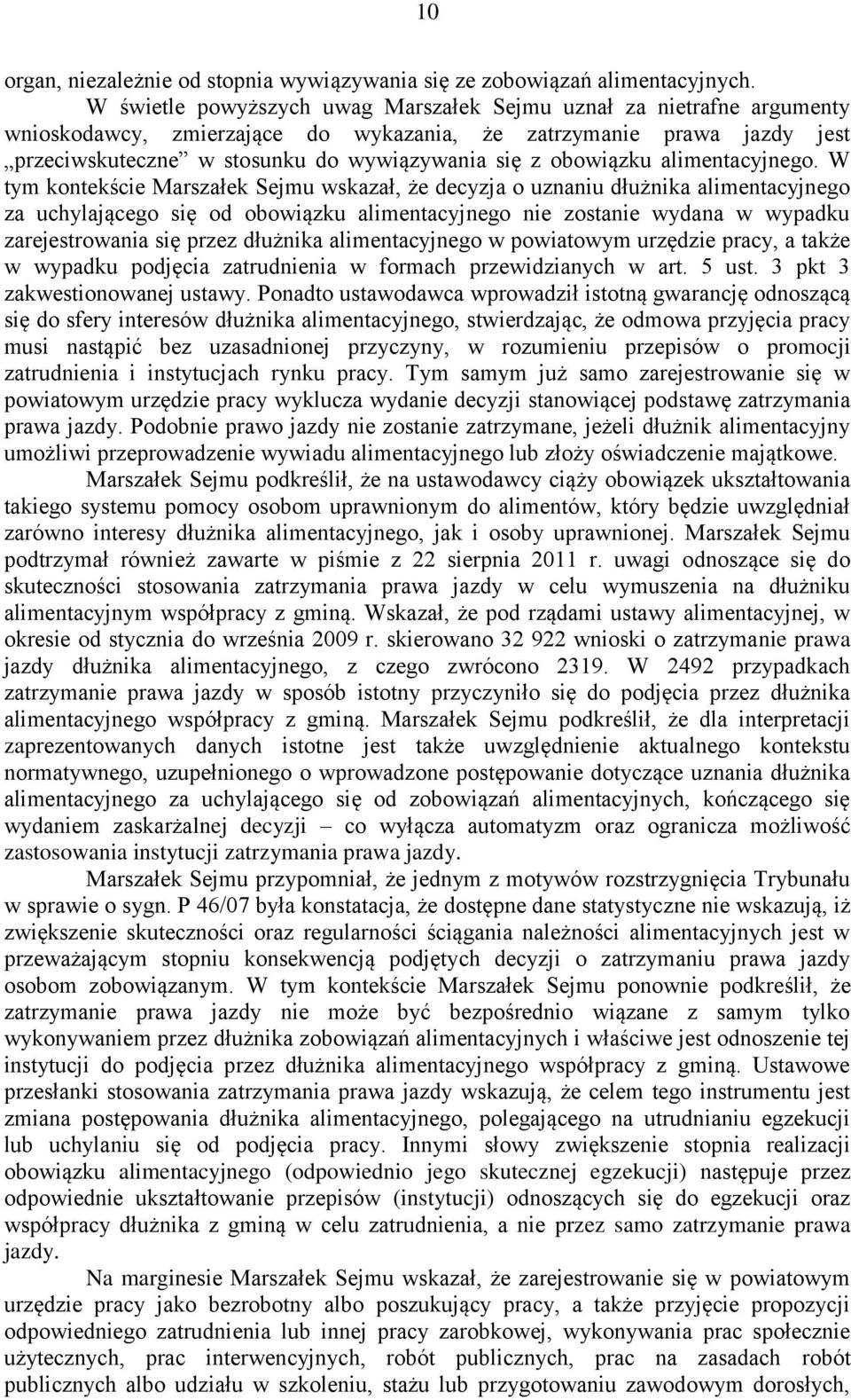 obowiązku alimentacyjnego.