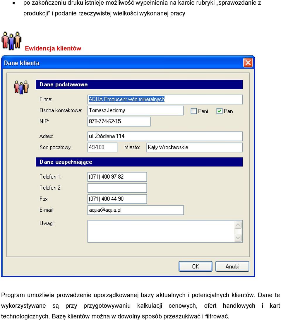 bazy aktualnych i potencjalnych klientów.