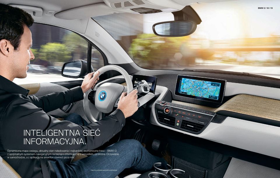 BMW i z opcjonalnym systemem nawigacyjnym na bieżąco informuje Cię o wszystkim, co