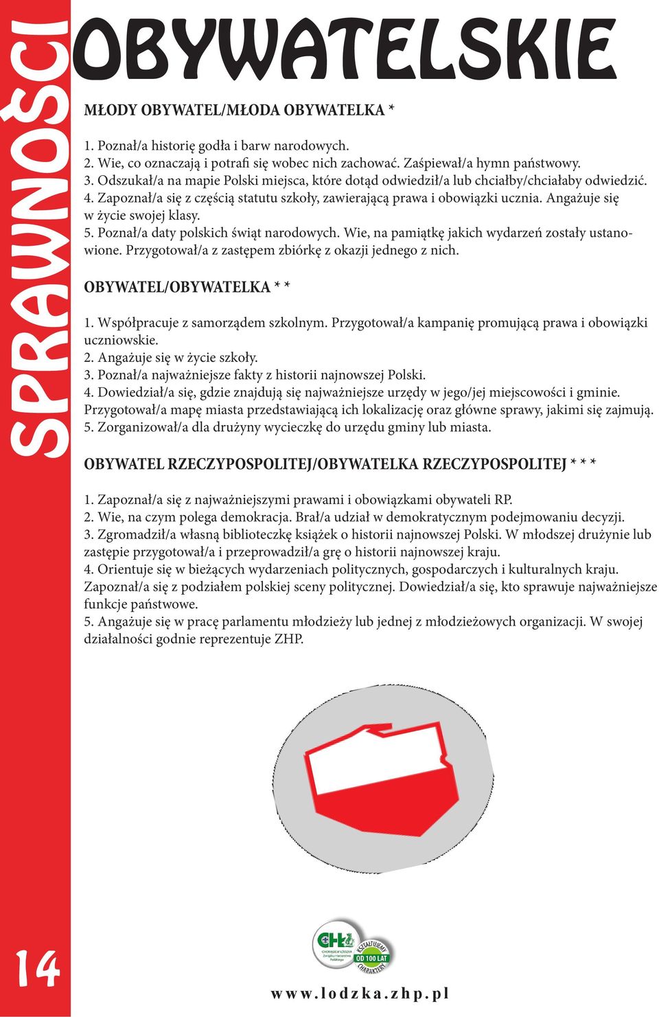 Angażuje się w życie swojej klasy. 5. Poznał/a daty polskich świąt narodowych. Wie, na pamiątkę jakich wydarzeń zostały ustanowione. Przygotował/a z zastępem zbiórkę z okazji jednego z nich.