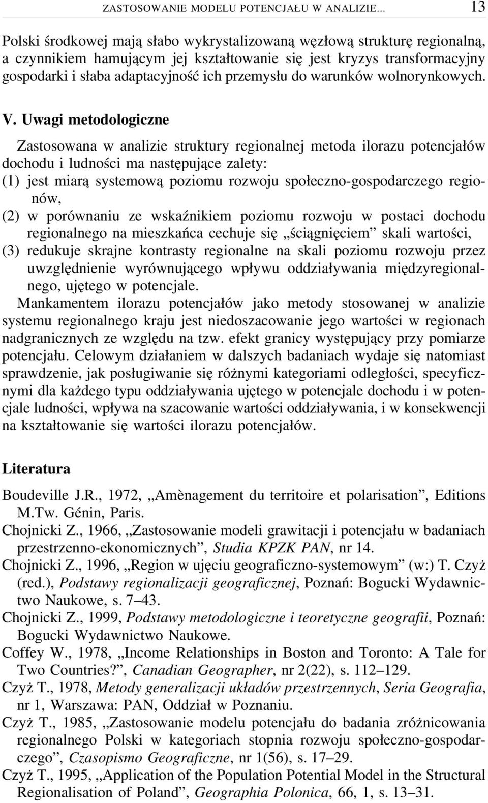 przemysłu do warunków wolnorynkowych. V.