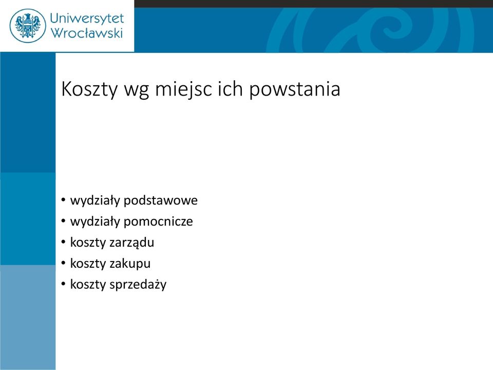 podstawowe wydziały