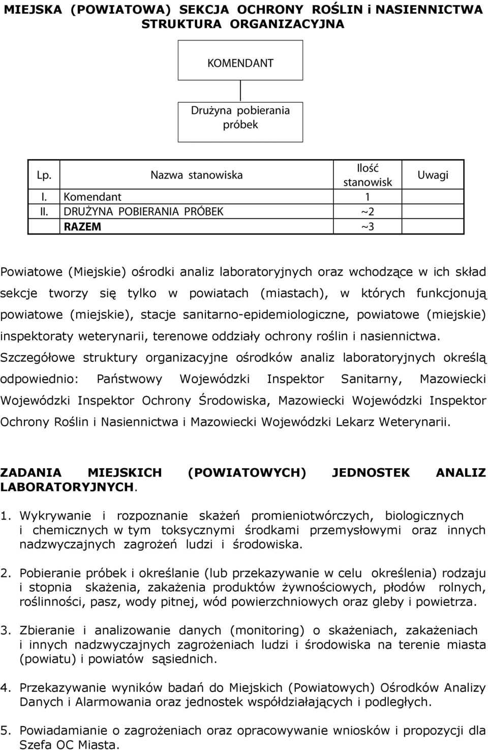 powiatowe (miejskie), stacje sanitarno-epidemiologiczne, powiatowe (miejskie) inspektoraty weterynarii, terenowe oddziały ochrony roślin i nasiennictwa.