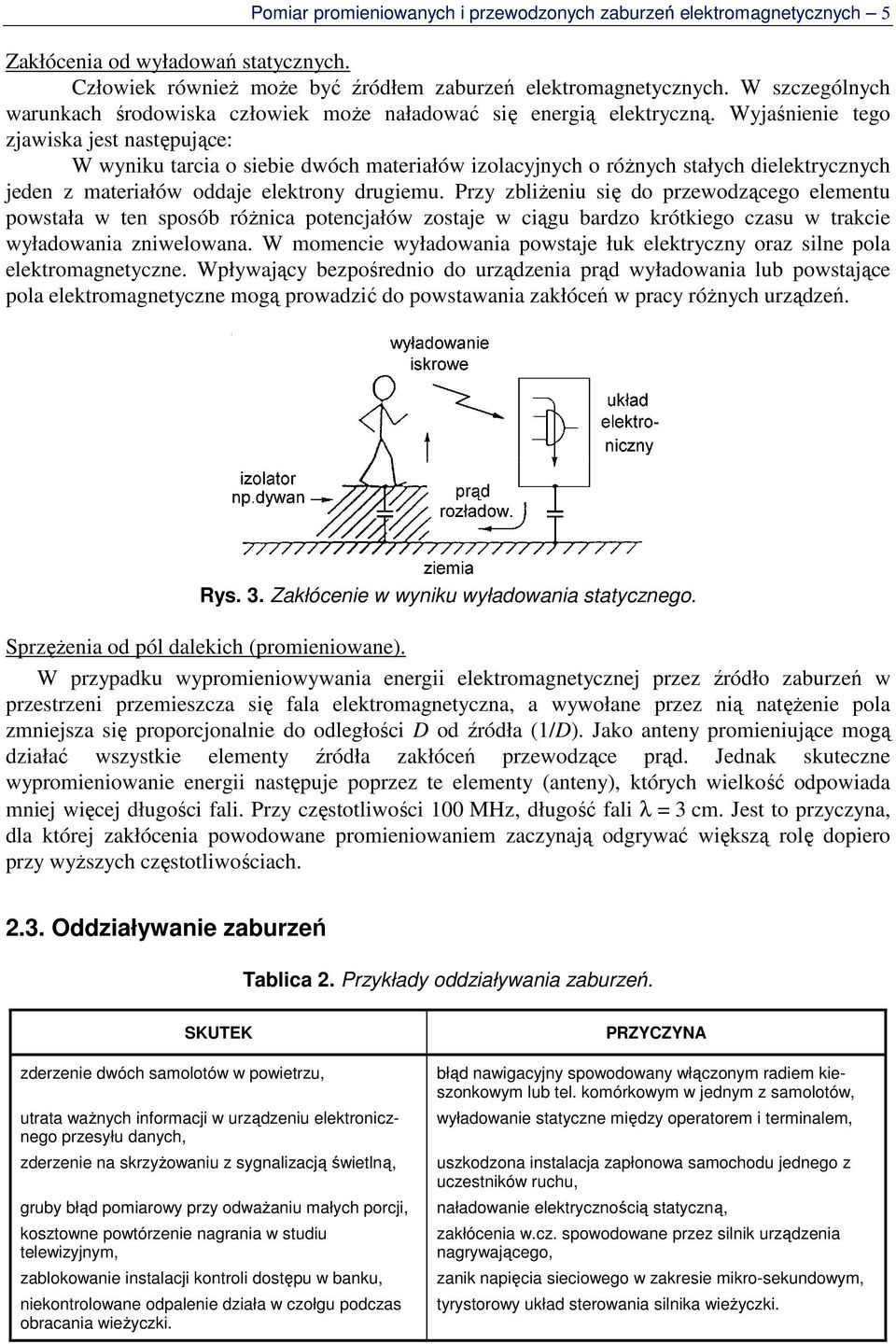 Wyjaśnienie tego zjawiska jest następujące: W wyniku tarcia o siebie dwóch materiałów izolacyjnych o róŝnych stałych dielektrycznych jeden z materiałów oddaje elektrony drugiemu.
