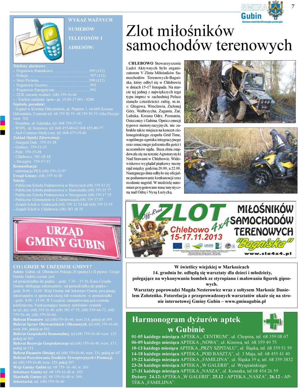 00) - 9288 Szpitale, poradnie: - Szpital w Krośnie Odrzańśkim, ul. Piastów 3, 66-600 Krosno Odrzańskie, Centrala tel. 68 359 50 59, 68 359 50 39, Izba Przyjęć wew. 302 - Poradnia, ul. Gdańska, tel.