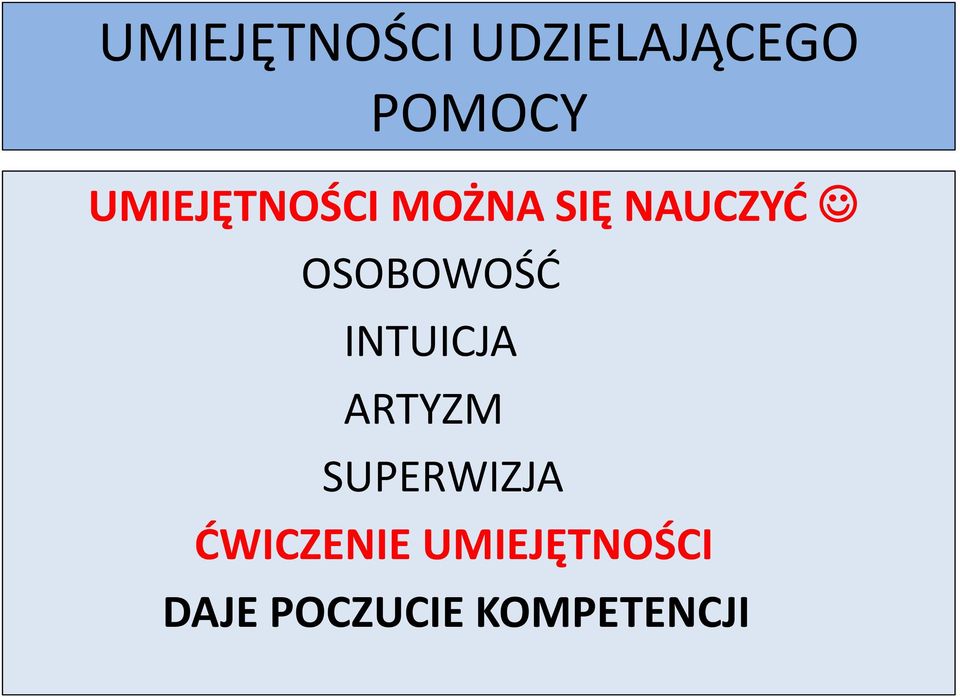 OSOBOWOŚĆ INTUICJA ARTYZM SUPERWIZJA