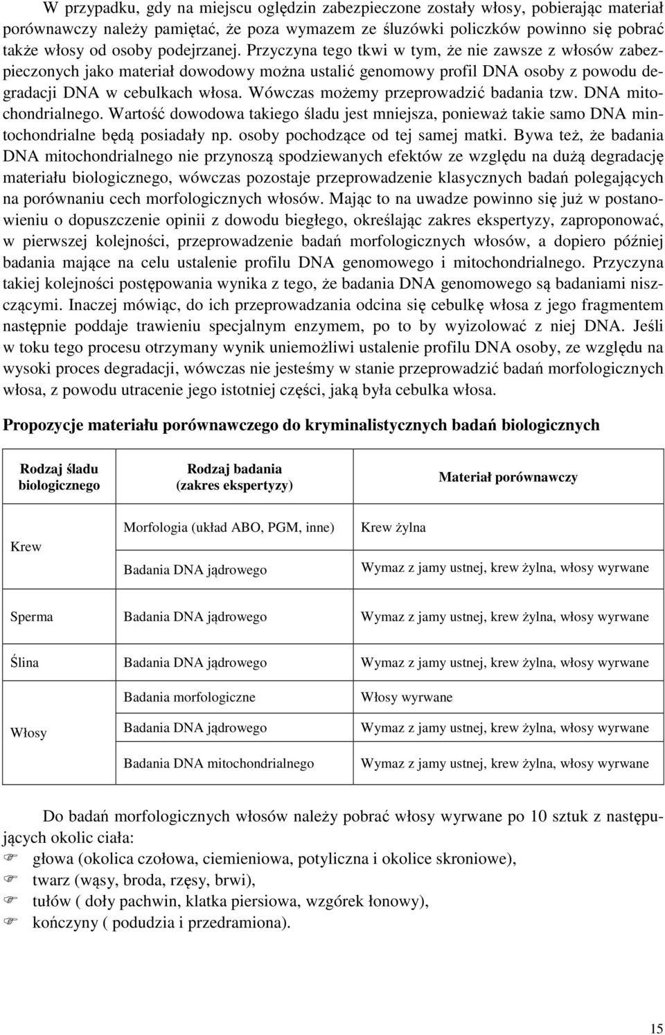 Wówczas możemy przeprowadzić badania tzw. DNA mitochondrialnego. Wartość dowodowa takiego śladu jest mniejsza, ponieważ takie samo DNA mintochondrialne będą posiadały np.