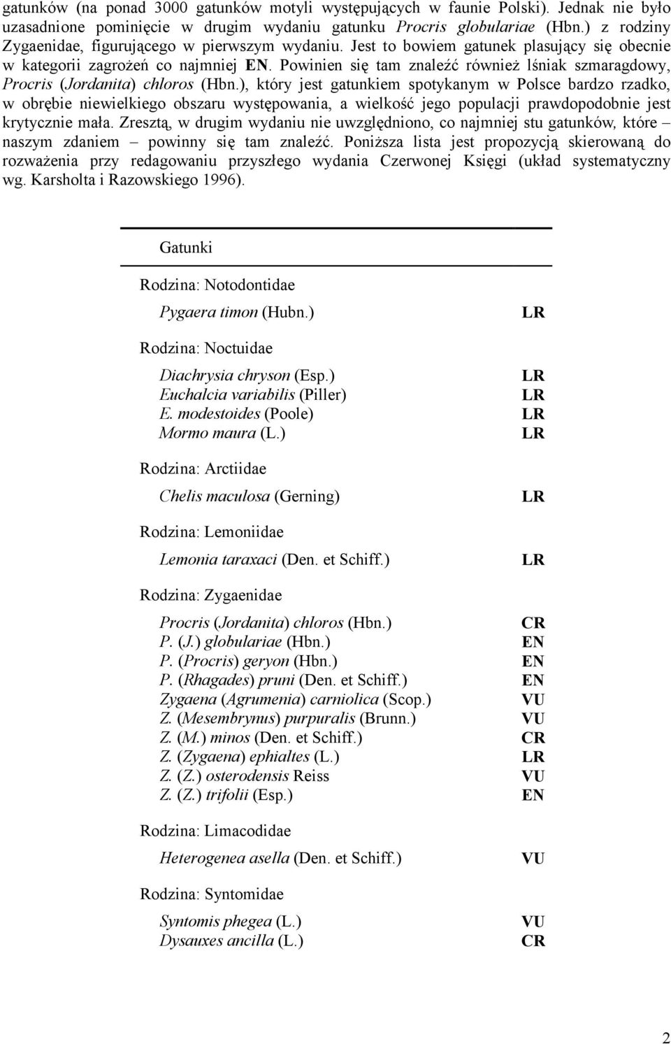 Powinien się tam znaleźć również lśniak szmaragdowy, Procris (Jordanita) chloros (Hbn.