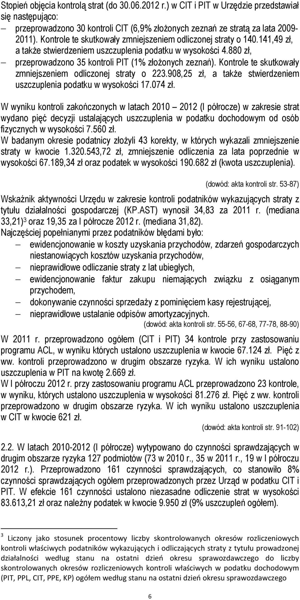 Kontrole te skutkowały zmniejszeniem odliczonej straty o 223.908,25 zł, a także stwierdzeniem uszczuplenia podatku w wysokości 17.074 zł.