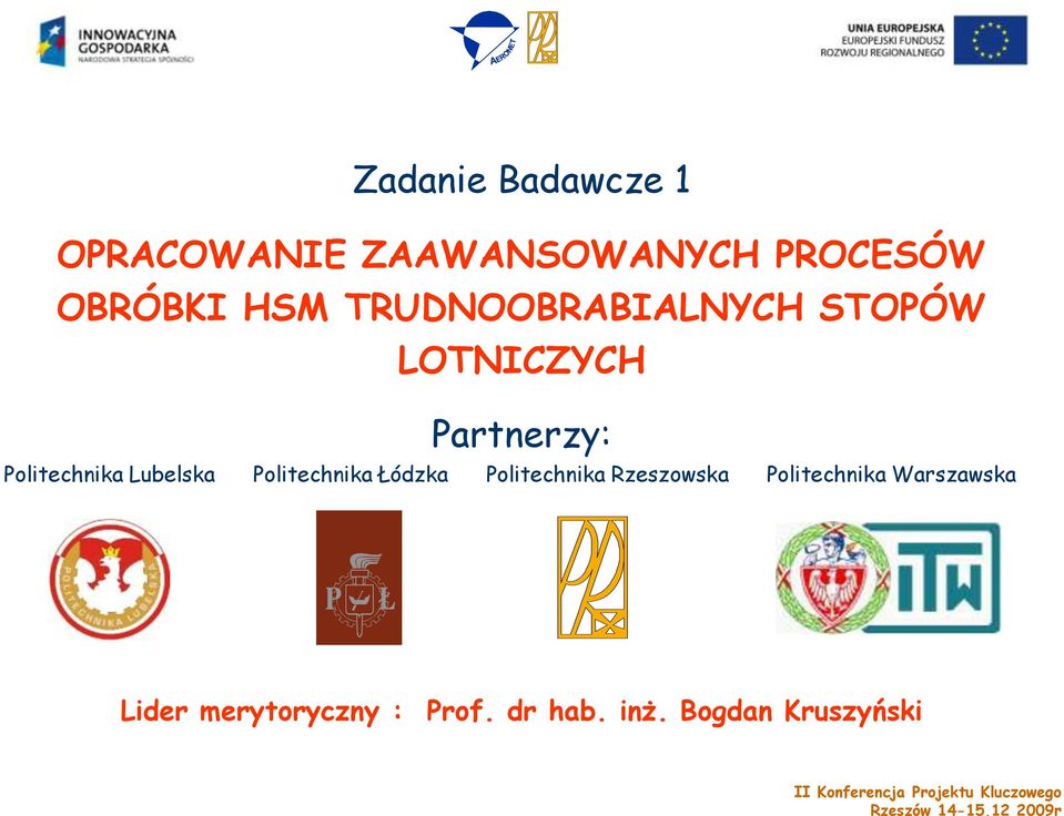 Partnerzy: Politechnika Lubelska Politechnika Łódzka Politechnika