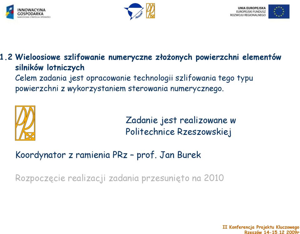 zadania jest opracowanie technologii szlifowania tego typu powierzchni z wykorzystaniem