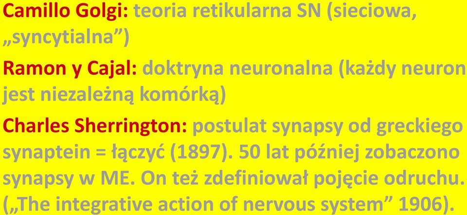 postulat synapsy od greckiego synaptein = łączyć (1897).