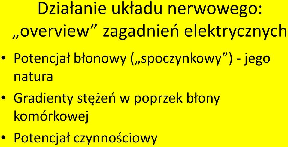 spoczynkowy ) - jego natura Gradienty