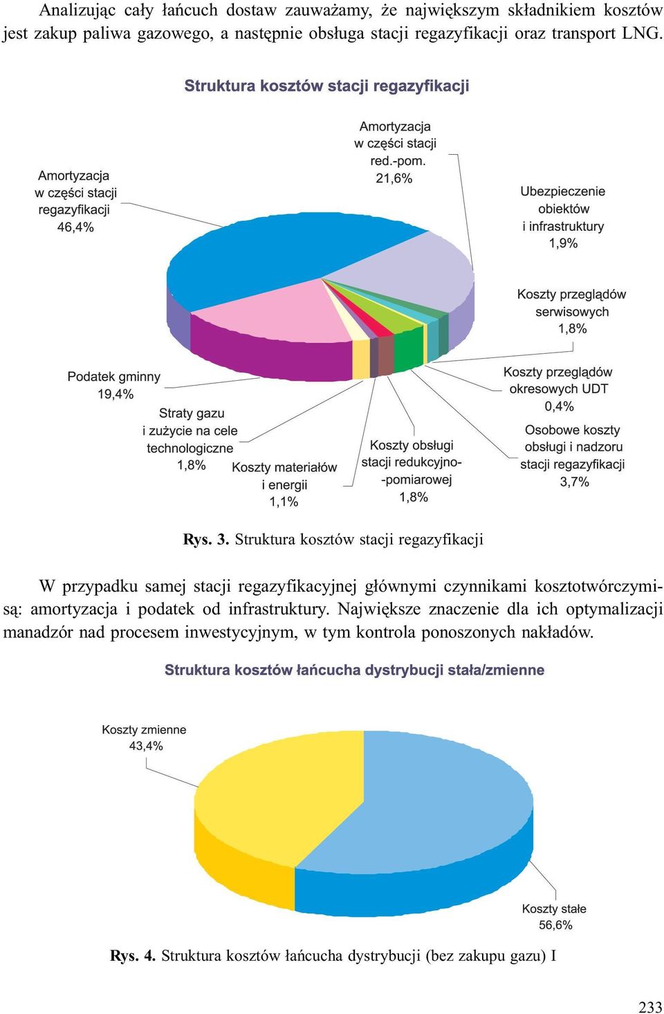 Struktura kosztów stacji regazyfikacji W przypadku samej stacji regazyfikacyjnej g³ównymi czynnikami kosztotwórczymis¹: