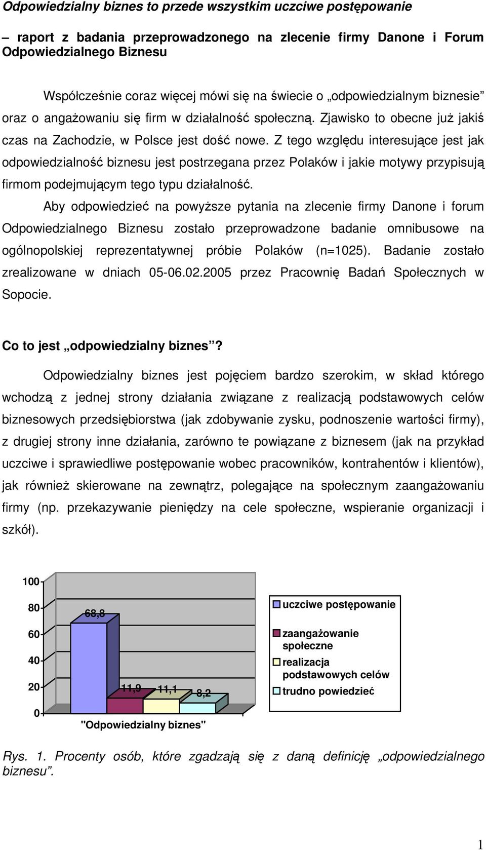 Z tego względu interesujące jest jak odpowiedzialność biznesu jest postrzegana przez Polaków i jakie motywy przypisują firmom podejmującym tego typu działalność.