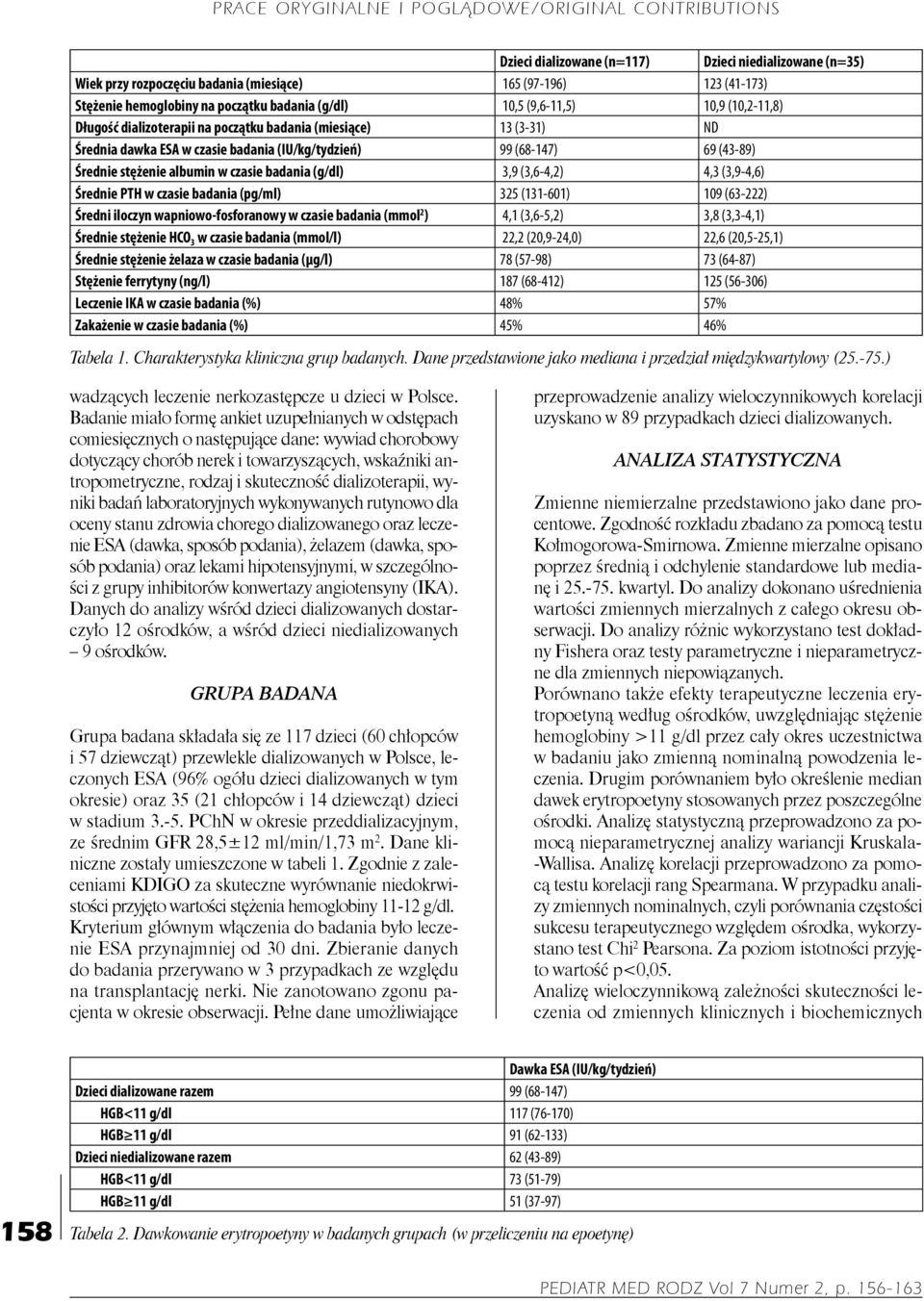 (3,6 4,2) 4,3 (3,9 4,6) Średnie PTH w czasie badania (pg/ml) 325 (131 601) 109 (63 222) Średni iloczyn wapniowo-fosforanowy w czasie badania (mmol 2 ) 4,1 (3,6 5,2) 3,8 (3,3 4,1) Średnie stężenie HCO