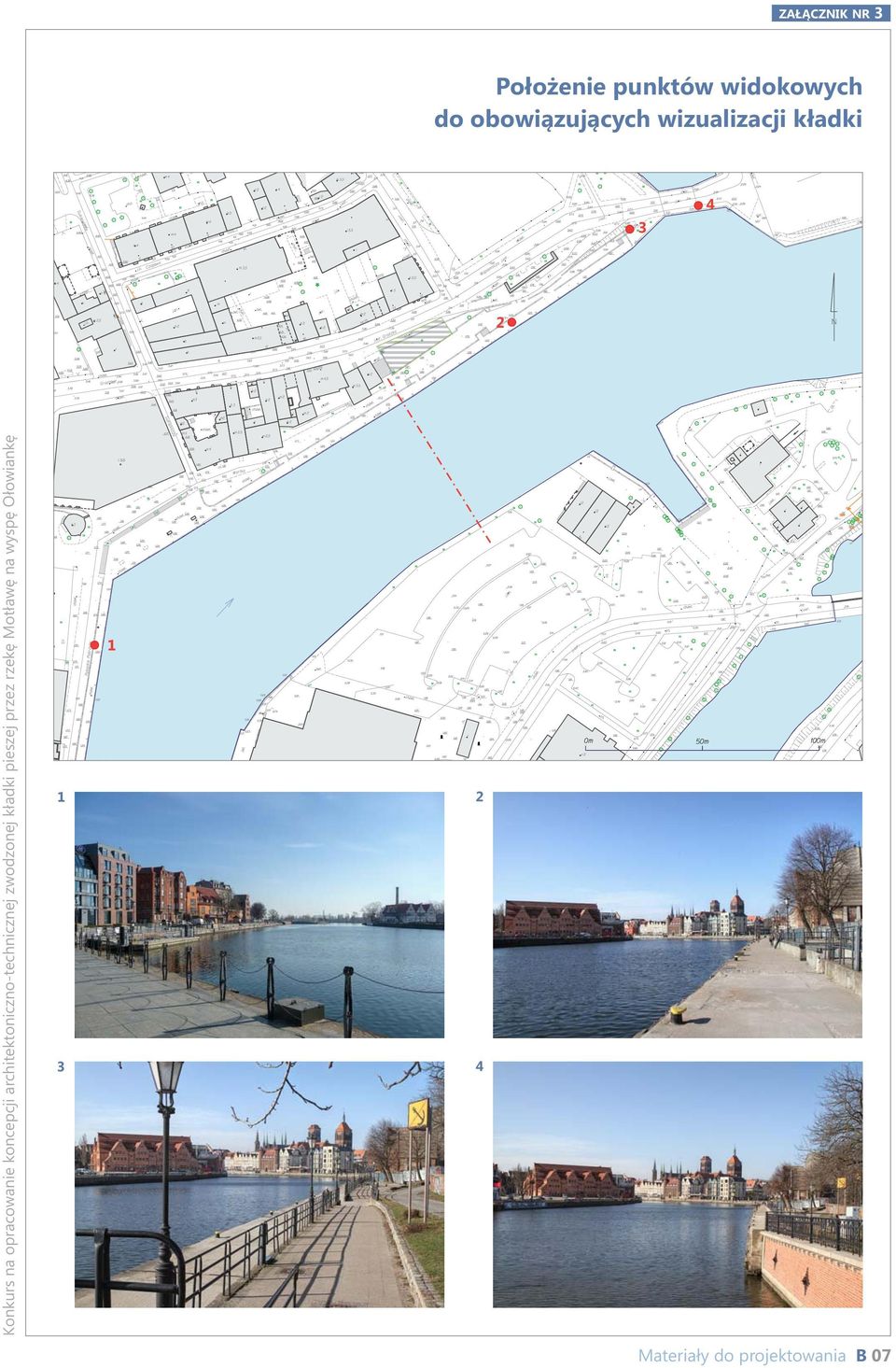 architektoniczno-technicznej zwodzonej kładki pieszej przez