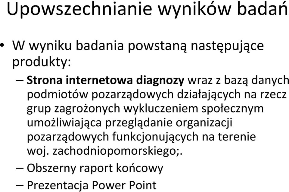 zagrożonych wykluczeniem społecznym umożliwiająca przeglądanie organizacji pozarządowych