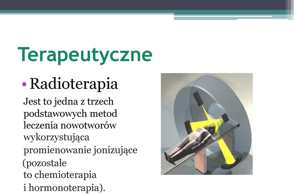 nowotworów wykorzystująca promienowanie