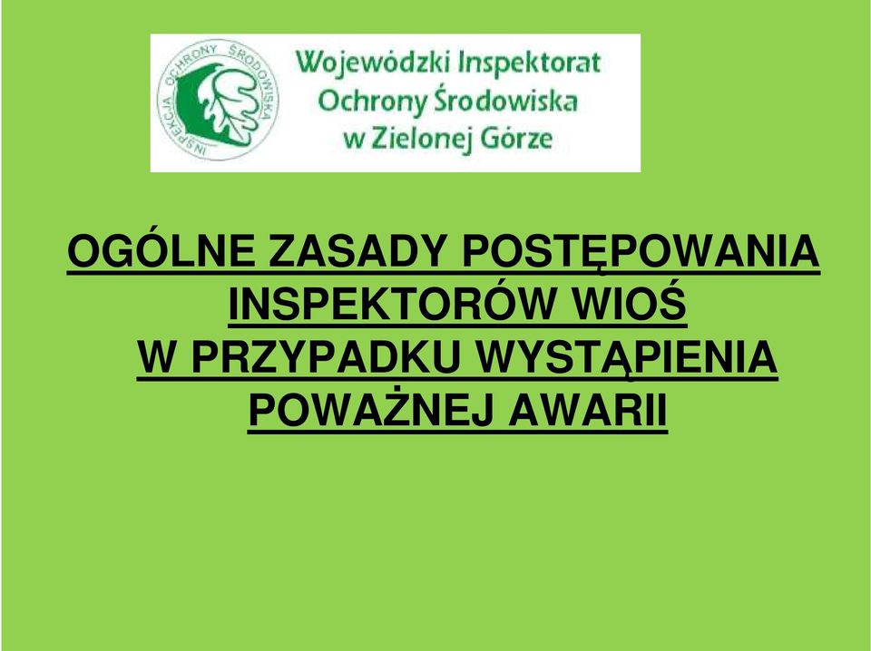 INSPEKTORÓW WIOŚ W