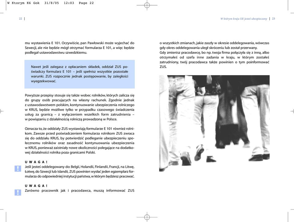 Nawet jeśli zalegasz z opłacaniem składek, oddział ZUS poświadczy formularz E 101 jeśli spełnisz wszystkie pozostałe warunki. ZUS rozpocznie jednak postępowanie, by zaległości wyegzekwować.