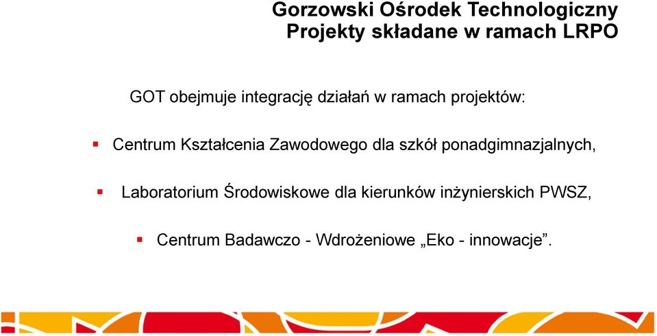 Zawodowego dla szkół ponadgimnazjalnych, Laboratorium Środowiskowe dla