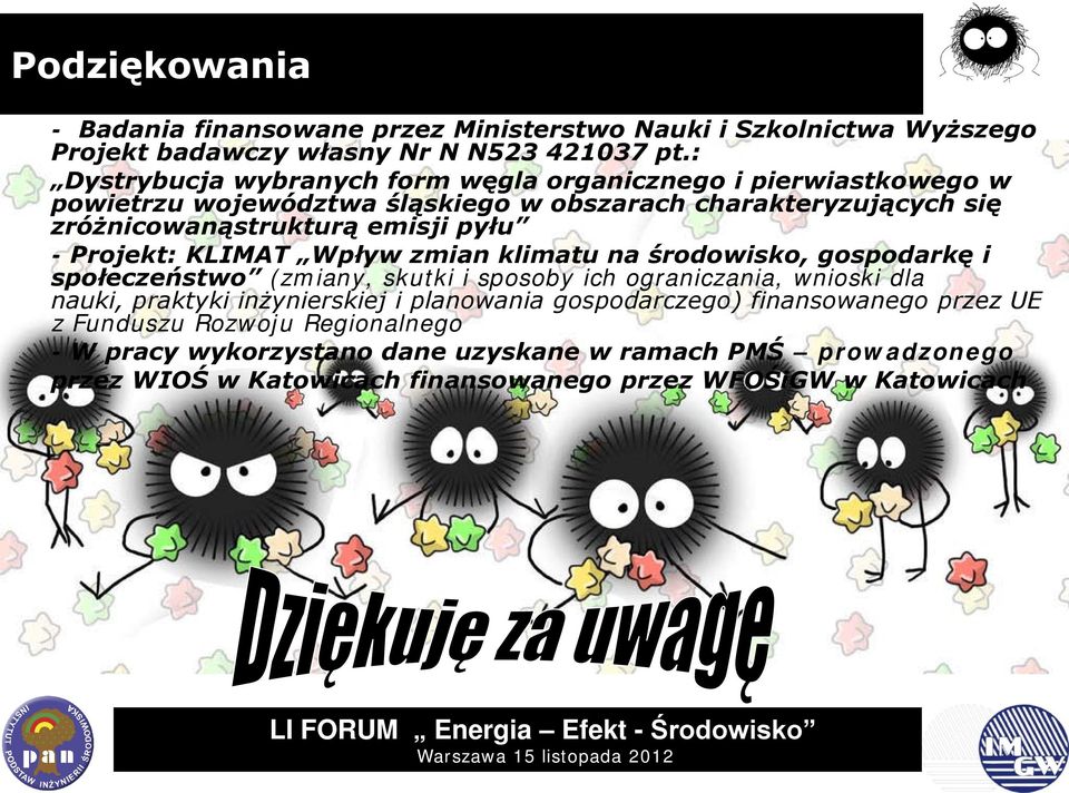 pyłu - Projekt: KLIMAT Wpływ zmian klimatu na środowisko, gospodarkę i społeczeństwo (zmiany, skutki i sposoby ich ograniczania, wnioski dla nauki, praktyki