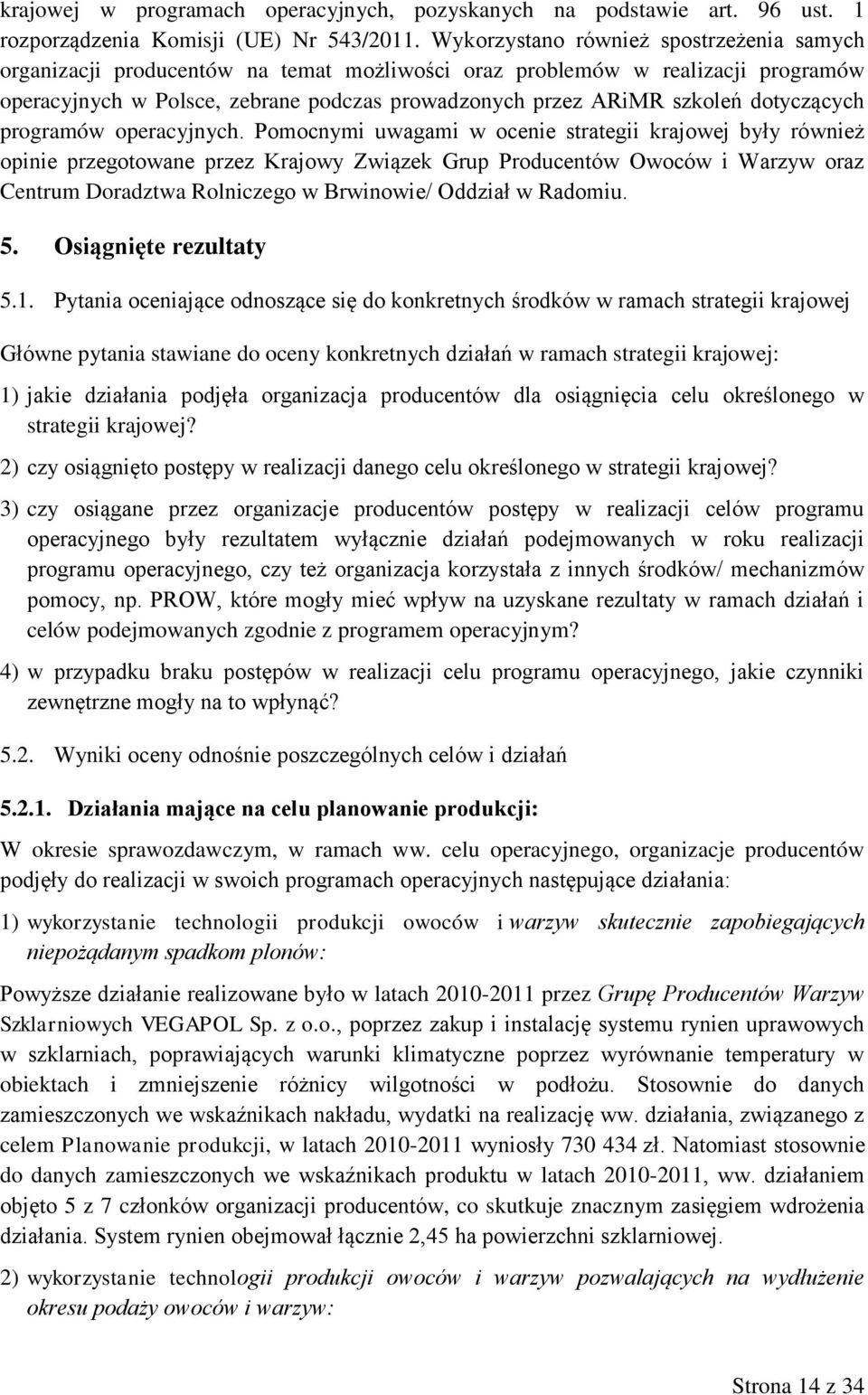 dotyczących programów operacyjnych.