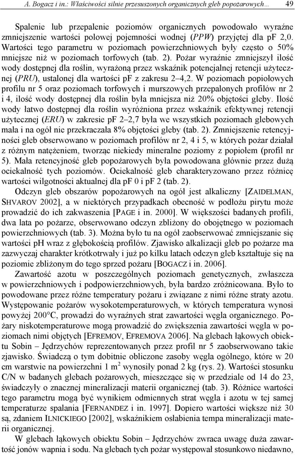 dla pf,0. Wartości tego parametru w poziomach powierzchniowych były często o 50% mniejsze niż w poziomach torfowych (tab. ).