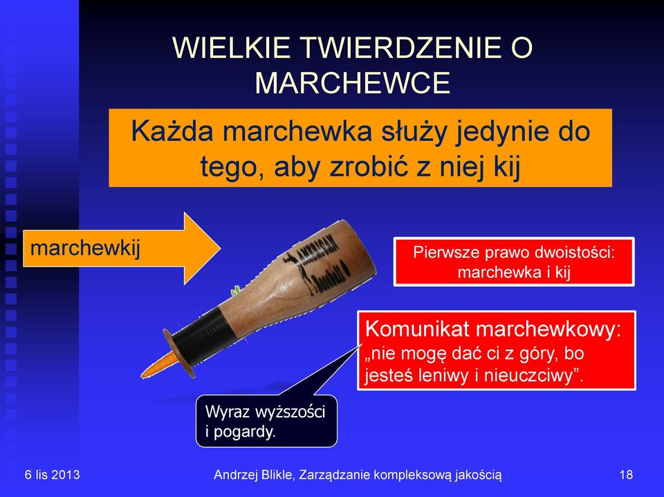 dwoistości: marchewka i kij Komunikat marchewkowy: nie mogę dać