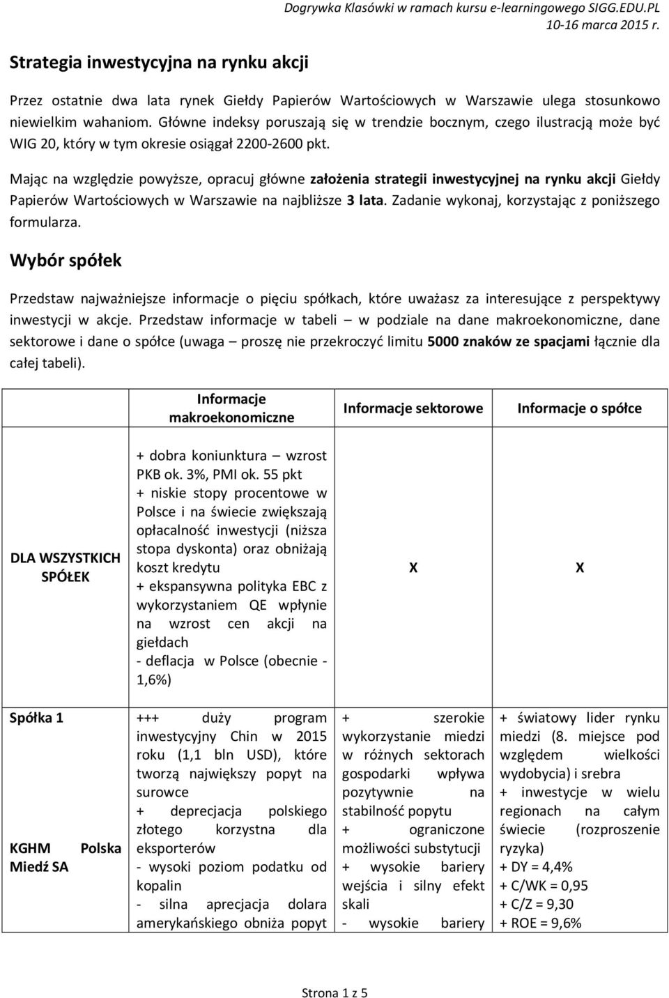 Główne indeksy poruszają się w trendzie bocznym, czego ilustracją może być WIG 20, który w tym okresie osiągał 2200-2600 pkt.