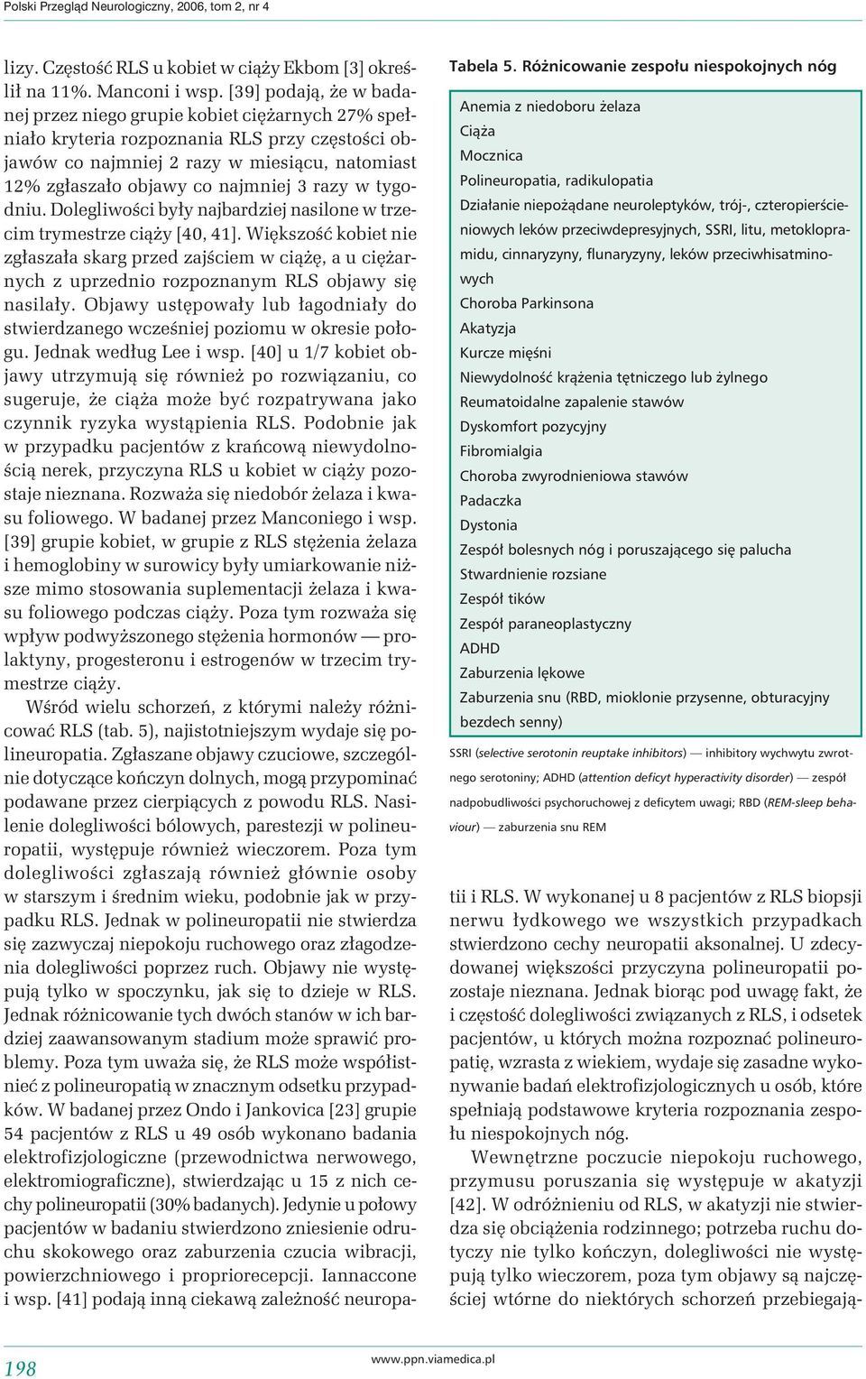 przeciwdepresyjnych, SSRI, litu, metoklopramidu, cinnaryzyny, flunaryzyny, leków przeciwhisatminowych Choroba Parkinsona Akatyzja Kurcze mięśni Niewydolność krążenia tętniczego lub żylnego