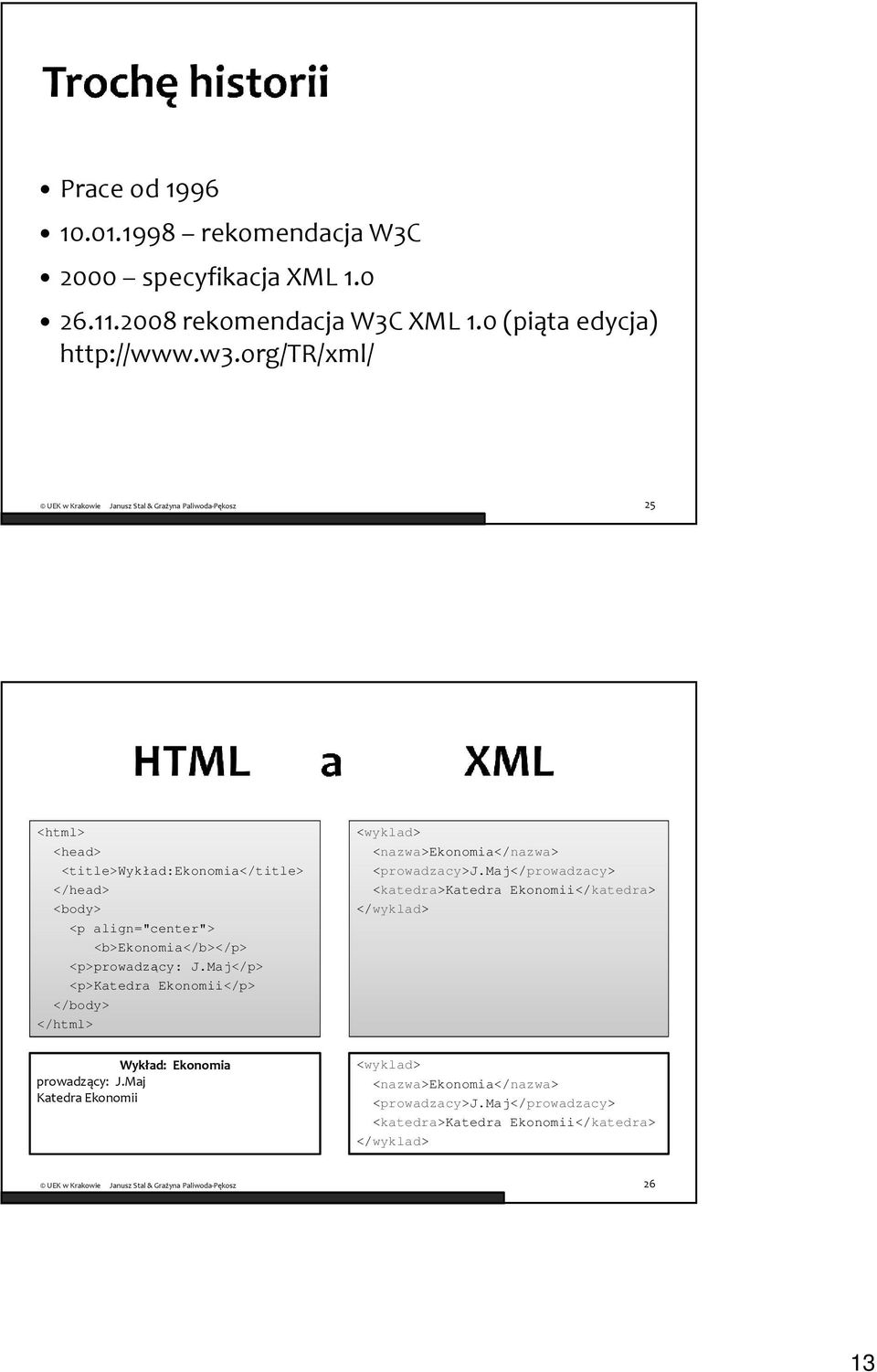 Maj</p> <p>katedra Ekonomii</p> </body> </html> <wyklad> <nazwa>ekonomia</nazwa> <prowadzacy>j.