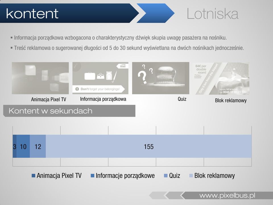 Treść reklamowa o sugerowanej długości od 5 do 30 sekund wyświetlana na dwóch nośnikach